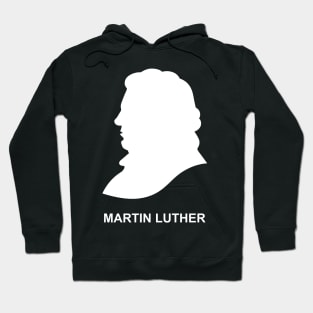 A silhouette of the Christian reformer and theologian Martin Luther Hoodie